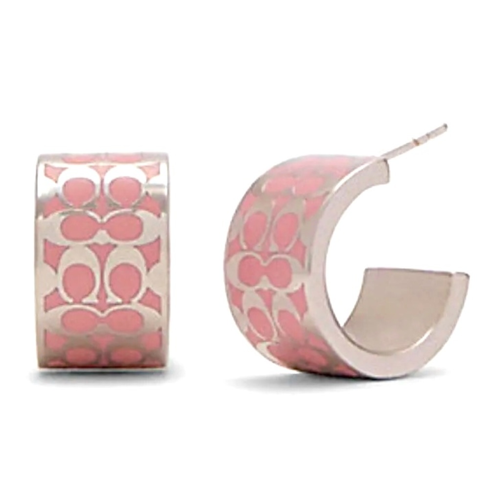 COACH Signature Huggie Hoop Earrings